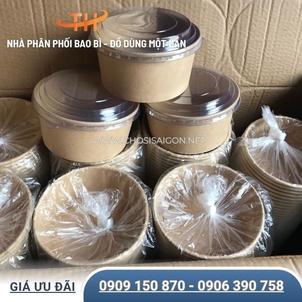 Tô giấy ktraft chịu nhiệt đựng thức ăn mang đi