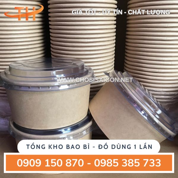 Tô giấy kraft chịu nhiệt tốt đựng thức ăn nóng