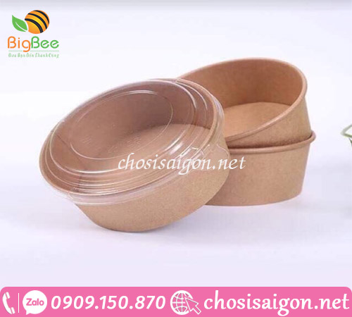 Tô giấy kraft có nắp đựng