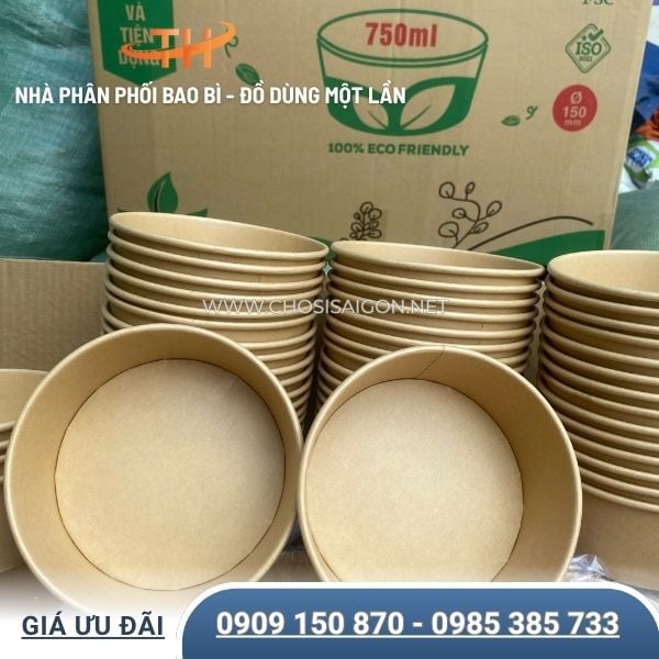 Tô giấy kraft chịu nhiệt đựng thức ăn nóng