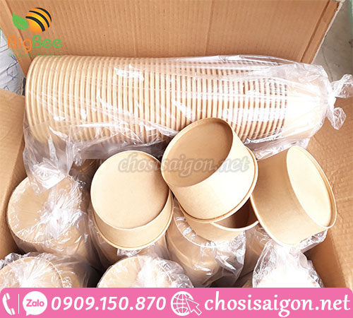 Tô giấy kraft nâu giá sỉ rẻ đựng thức ăn nóng