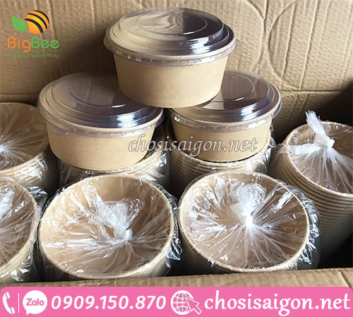 Tô giấy kraft 1000ml sỉ rẻ giá ưu đãi