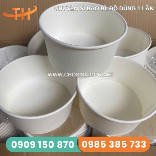 Tô giấy trắng 1000ml thân thiện môi trường