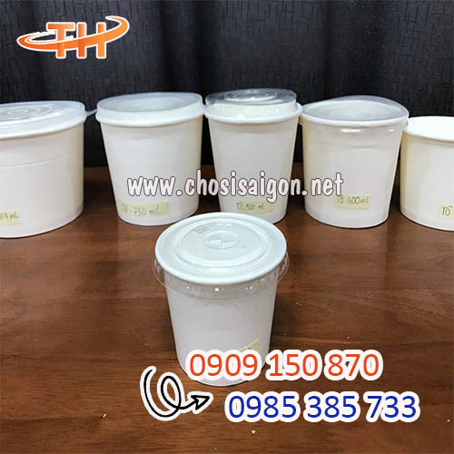 Tô giấy trắng đa dạng dung tích giá sỉ