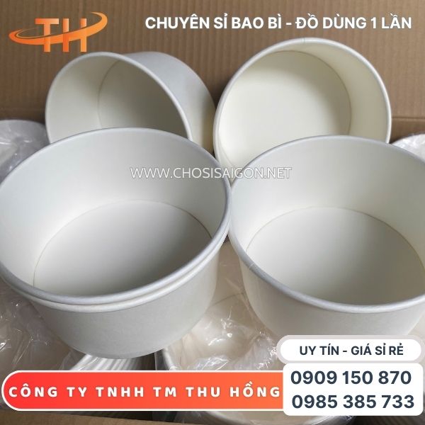 Tô giấy trắng 1000ml đựng cháo, bún, phở giá sỉ rẻ