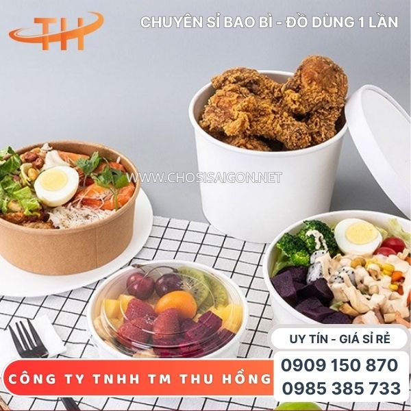 Tô giấy có nắp đậy chắc chắn