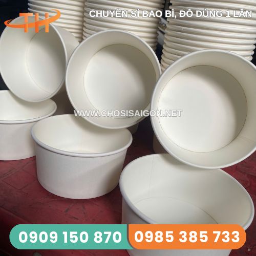 Tô giấy trắng 1000ml cao cấp đựng thức ăn