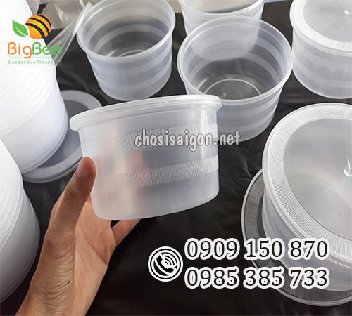 Hộp nhựa tròn đựng cháo, chè 500ml sỉ rẻ, ưu đãi
