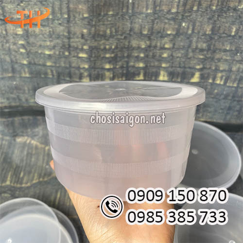 Hộp nhựa tròn đen 500ml an toàn, chất lượng giá sỉ rẻ