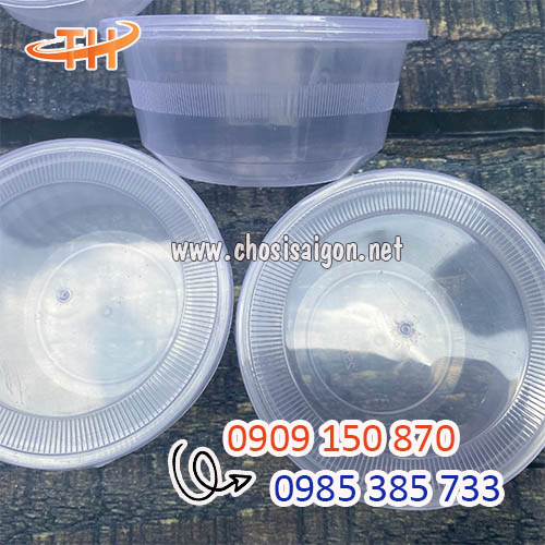 Tô nhựa 250ml tròn có nắp sỉ rẻ