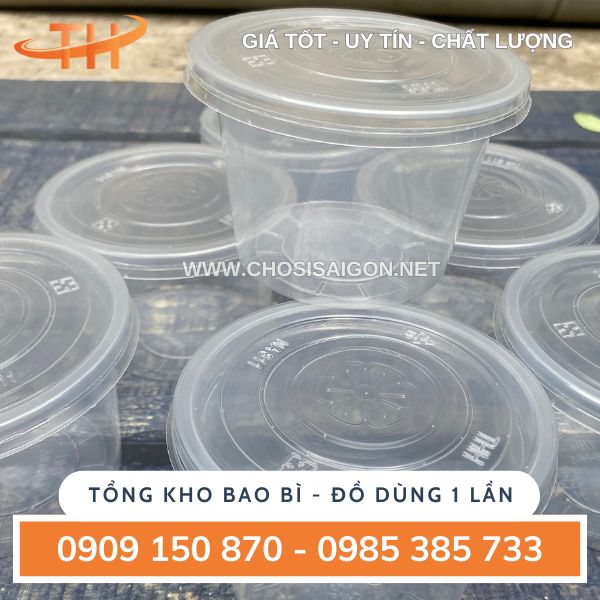 Tô, thố, hộp nhựa tròn 300ml giá rẻ