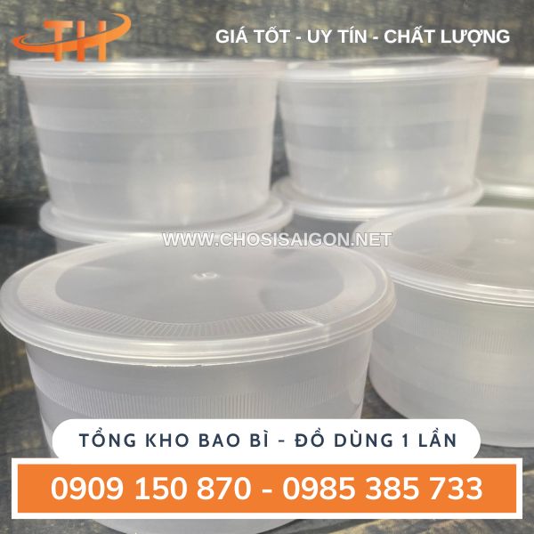 Tô nhựa 500ml dùng 1 lần đựng cháo, súp, canh