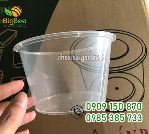 Tô nhựa tròn có nắp 650ml đựng phở giá sỉ