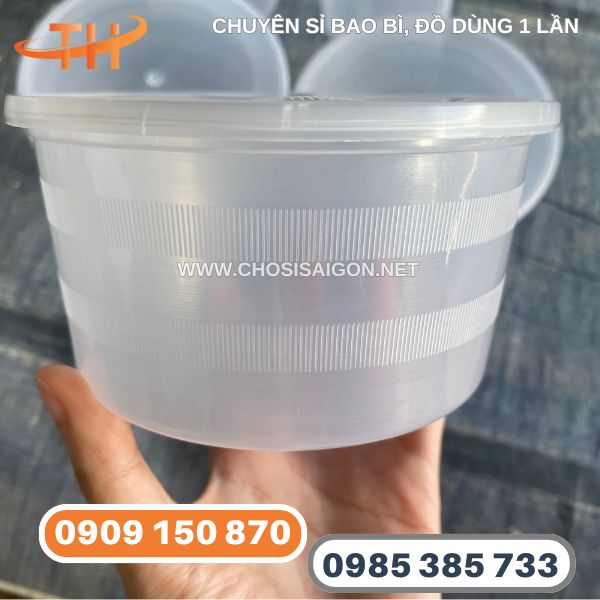 Tô nhựa 500ml có nắp đựng thức ăn an toàn