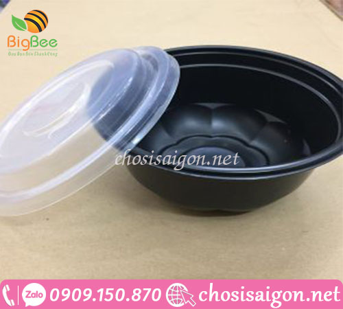 Thố nhựa màu đen 1000ml