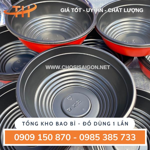 Tô nhựa đỏ đen chịu nhiệt tốt