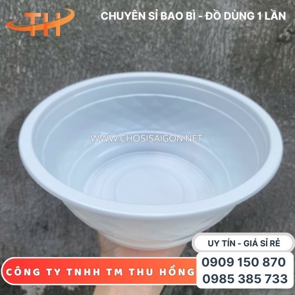 Tô, hộp nhựa tròn PP trắng sữa kim cương