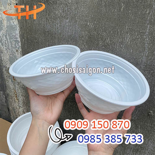 Tô nhựa kim cương 1000ml trắng đục giá rẻ