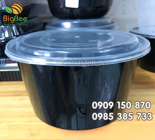 Tô nhựa màu đen có nắp giá sỉ rẻ