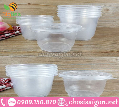 Tô nhựa, thố nhựa pp có nắp đựng thức ăn