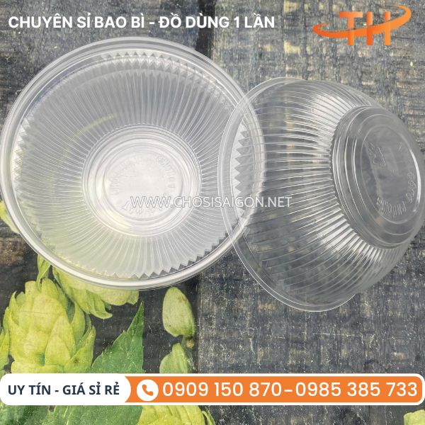 Tô nhựa sọc có khía trắng trong chịu nhiệt tốt