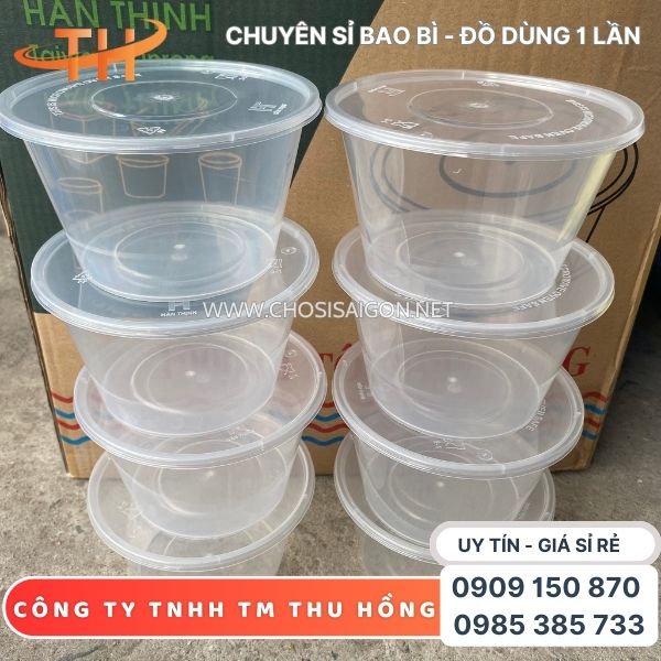 Tô nhựa tròn 1000ml có nắp đậy chắc chắn giá rẻ