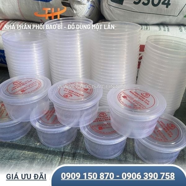 Thố nhựa tròn 500ml - nhận in logo theo yêu cầu
