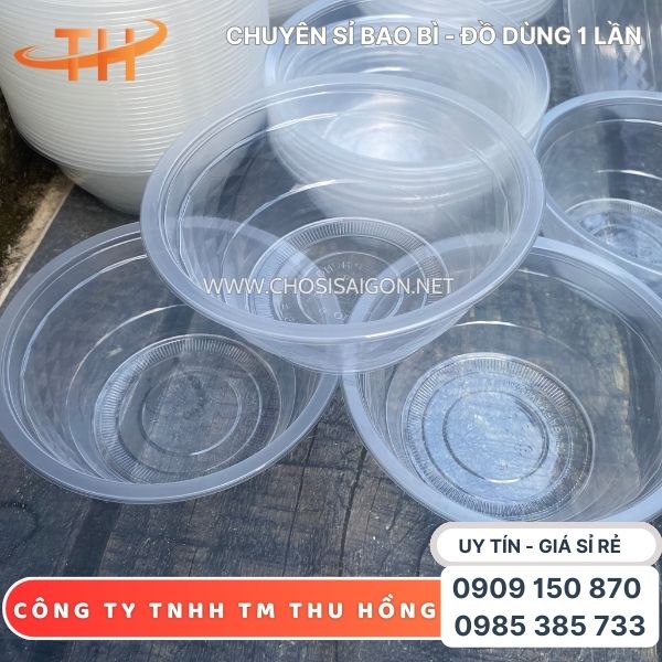 Tô nhựa trong 1000ml đựng bún, gỏi giá rẻ
