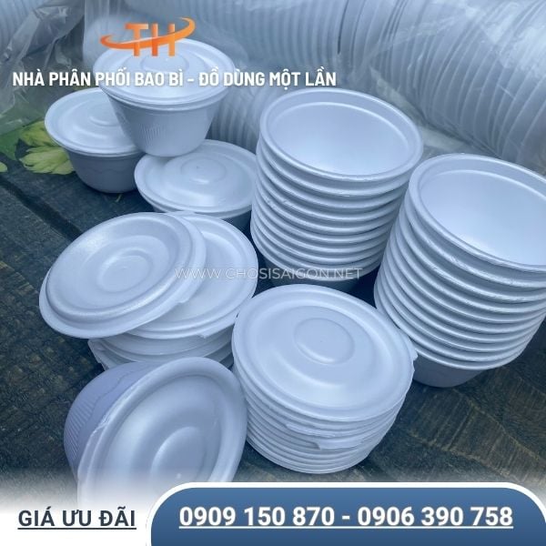 Tô (thố) xốp 600ml chất xốp nhẹ, bền