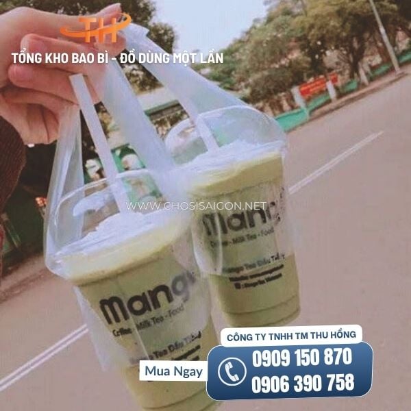 Túi chữ T đựng trà sữa, cafe, nước ép mang đi giá tốt