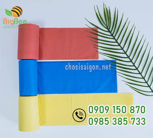 Túi rác cuộn nhiều màu đỏ, xanh, vàng giá sỉ rẻ