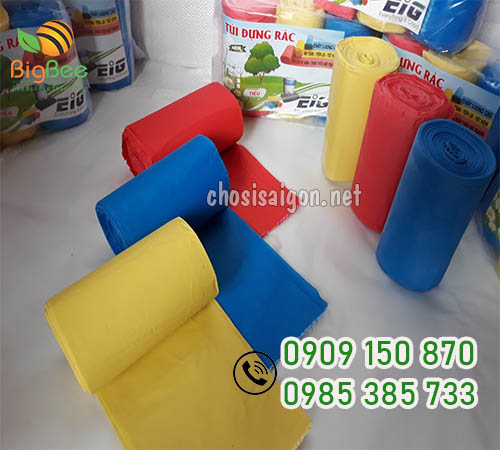 Túi đựng rác cuộn đỏ, vàng, xanh giá sỉ tại TP.HCM