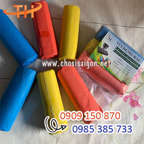 Túi đựng rác cuộn 3 màu xanh, vàng, đỏ sỉ rẻ