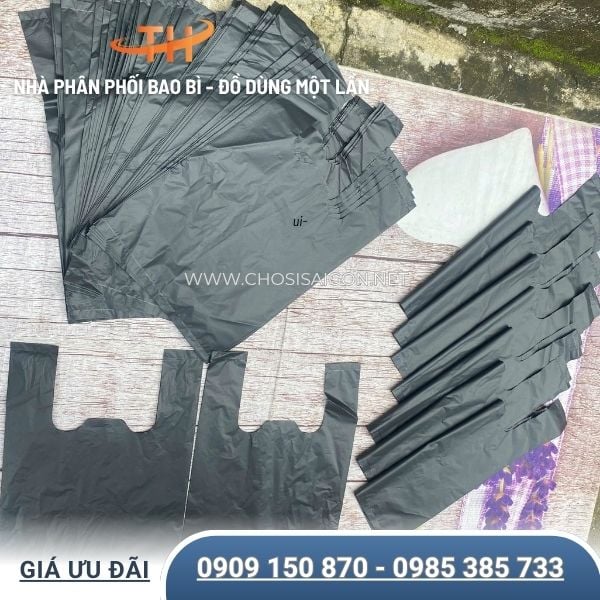 Túi đựng rác đen có quai tiện lợi