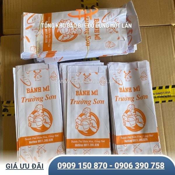 Túi giấy bánh mì in nhận diện thương hiệu sỉ giá tốt