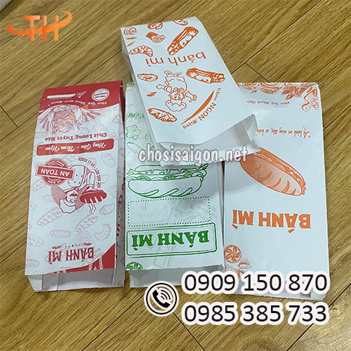 Túi giấy đựng bánh mì in hình sẵn rẻ chất lượng