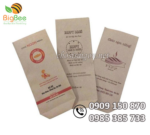 Túi giấy bánh mì in thương hiệu logo sỉ rẻ