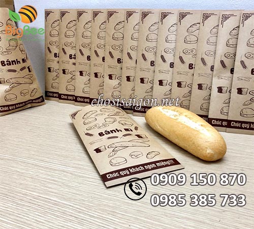 Túi giấy đựng bánh mì in logo giá rẻ