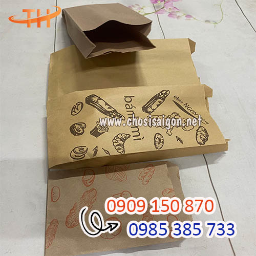 Túi giấy bánh mì in sẵn giá sỉ rẻ chất lượng
