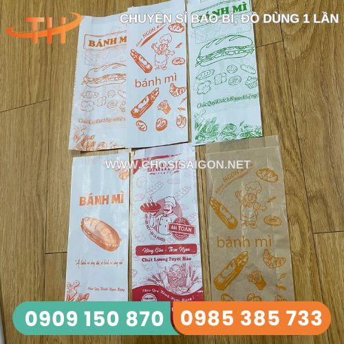 Túi giấy đựng bánh mì in sẵn