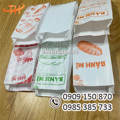 Túi giấy đựng bánh mì có in hình đẹp mắt giá tốt