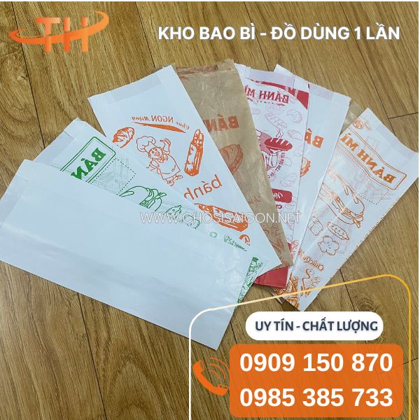 Túi giấy bánh mì in sẵn, in theo yêu cầu