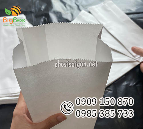 Túi giấy trắng trơn đựng bánh mì giá sỉ rẻ