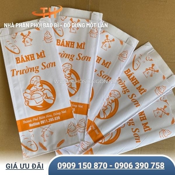 Túi giấy đựng bánh mì - in logo thương hiệu