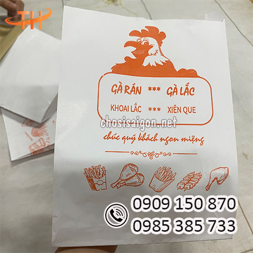 Túi giấy đựng gà rán, khoai tây chiên in hình sẵn ưu đãi tại HCM