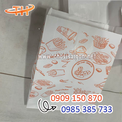 Túi giấy đựng đồ chiên thân thiện với môi trường giá bán ưu đãi