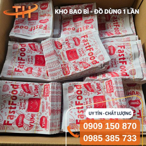 Túi giấy đựng gà rán, khoai tây chiên có in giá tốt