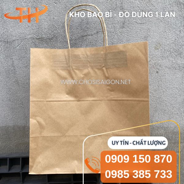Túi giấy kraft có quai bền, đẹp, chắc chắn giá tốt