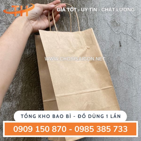 Túi giấy kraft có quai đựng đồ dùng giá sỉ