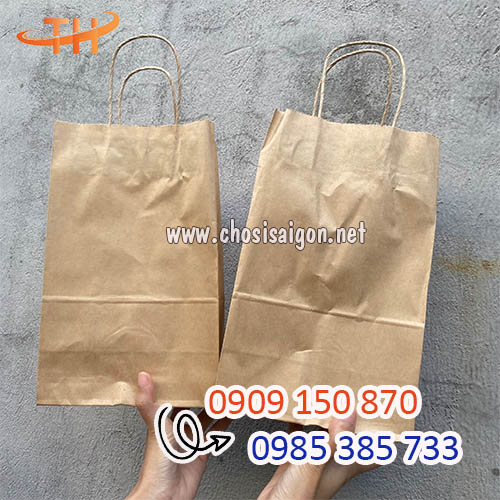 Túi giấy kraft có quai đựng đồ dùng sỉ rẻ